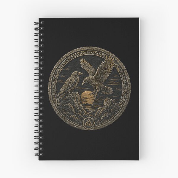 Item preview, Huginn and Muninn at the Golden Horizon – Norse Raven Medallion designed and sold by OblivionRise.
