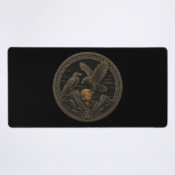 Item preview, Huginn and Muninn at the Golden Horizon – Norse Raven Medallion designed and sold by OblivionRise.