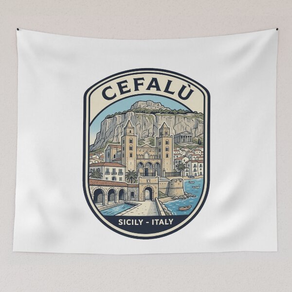 Item preview, Cefalu Sicily Italy Vintage Travel Badge designed and sold by k3rstman1.