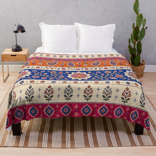 Item preview, Indian Summer Stripe | Bohemian Floral & Paisley Pattern designed and sold by lbl-shop.