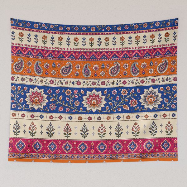 Item preview, Indian Summer Stripe | Bohemian Floral & Paisley Pattern designed and sold by lbl-shop.