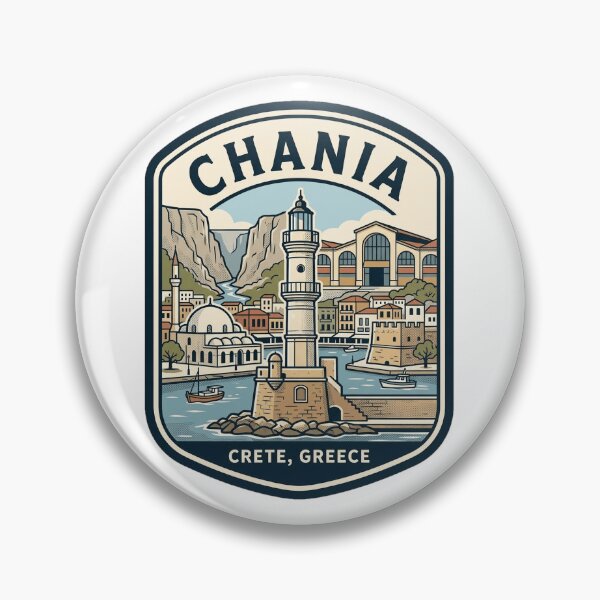 Item preview, Chania Crete Greece Vintage Travel Badge designed and sold by k3rstman1.