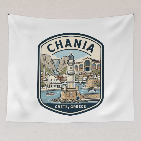 Item preview, Chania Crete Greece Vintage Travel Badge designed and sold by k3rstman1.