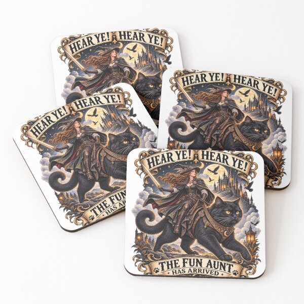 Item preview, Funny Fun Aunt Gift – Medieval Black Cat Fantasy designed and sold by Ayden World.