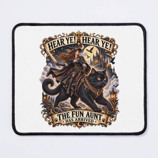 Item preview, Funny Fun Aunt Gift – Medieval Black Cat Fantasy designed and sold by Ayden World.