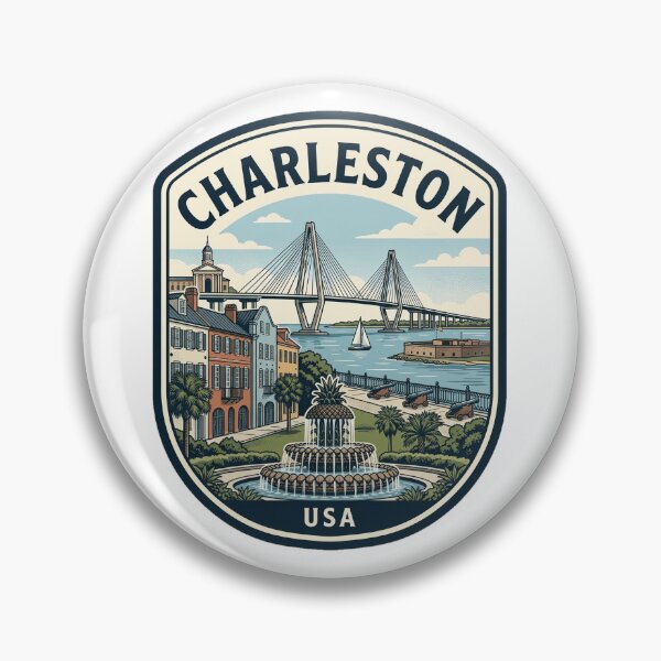 Item preview, Charleston South Carolina Retro Travel Emblem designed and sold by k3rstman1.