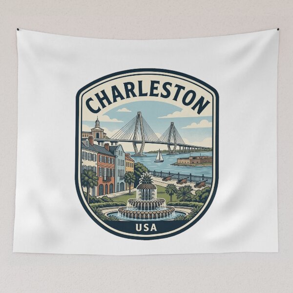 Item preview, Charleston South Carolina Retro Travel Emblem designed and sold by k3rstman1.