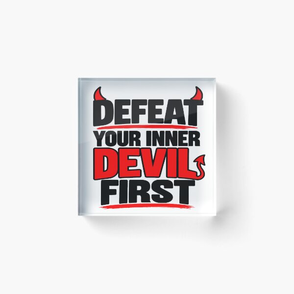 Item preview, Defeat Your Inner Devil First – Motivational Self Discipline Design designed and sold by Lovestickerco.