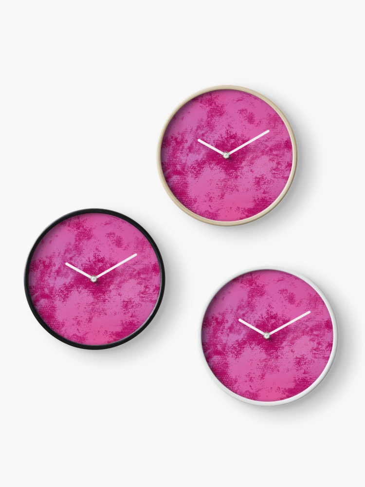 Thumbnail 3 of 4, Clock, Distressed Design in Raspberry designed and sold by JaygiesDesign.