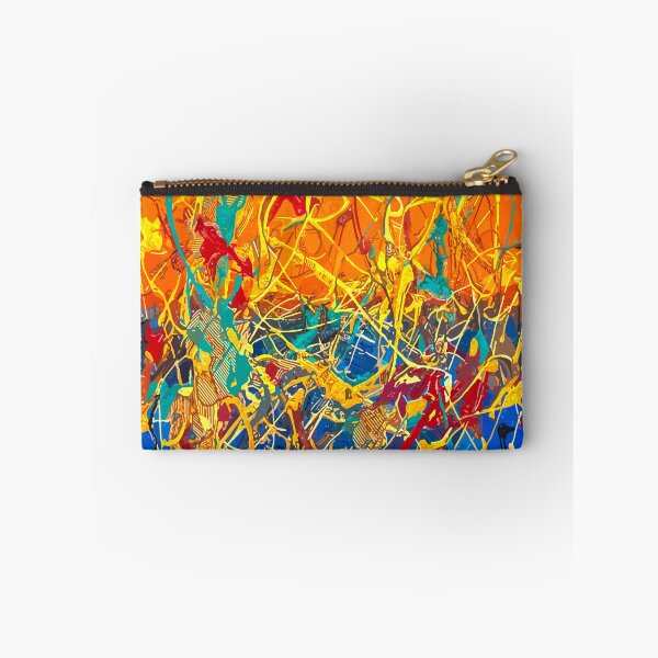 Item preview, Electric Abstract Expressionism – Orange & Blue Action Painting designed and sold by Reinvented Decors.