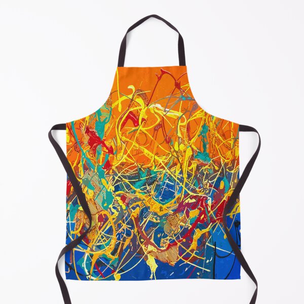 Item preview, Electric Abstract Expressionism – Orange & Blue Action Painting designed and sold by Reinvented Decors.