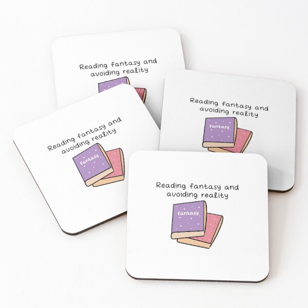 Item preview, Reading fantasy and avoiding reality book reader designed and sold by fluffyfamcraft.
