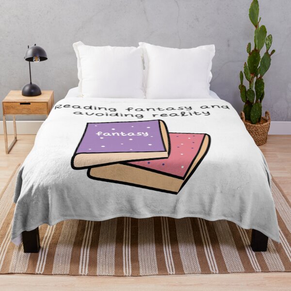 Item preview, Reading fantasy and avoiding reality book reader designed and sold by fluffyfamcraft.