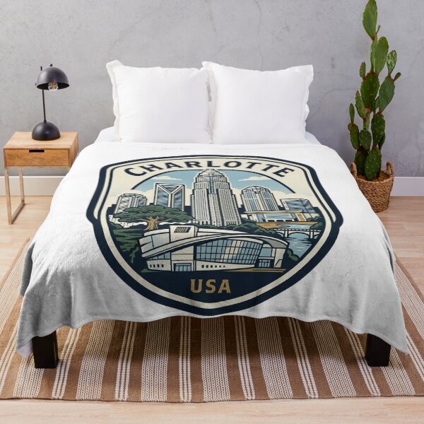 Item preview, Charlotte North Carolina Skyline Retro Badge designed and sold by k3rstman1.