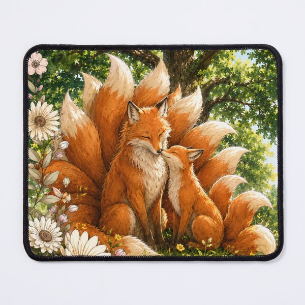 Item preview, Kitsune Family – Nine-Tailed Fox & Little Fox designed and sold by Suzaku Studio.