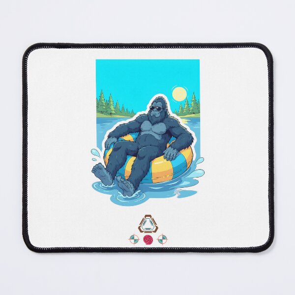 Item preview, Bigfoot Vacation - Funny Sasquatch Floating in Inner Tube on Lake T-Shirt designed and sold by Whimsy Trail Co.