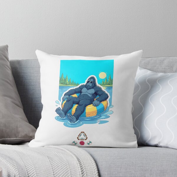 Item preview, Bigfoot Vacation - Funny Sasquatch Floating in Inner Tube on Lake T-Shirt designed and sold by Whimsy Trail Co.