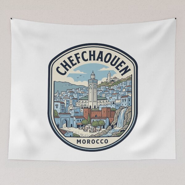 Item preview, Chefchaouen Morocco Blue City Travel Badge designed and sold by k3rstman1.