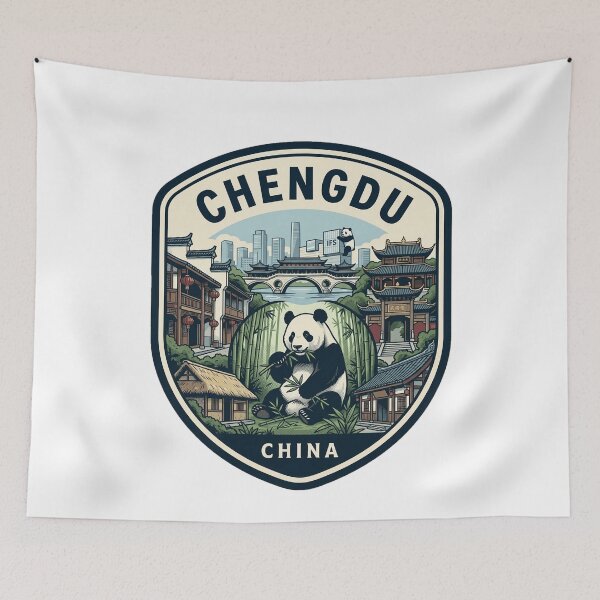 Item preview, Chengdu China Giant Panda Travel Emblem designed and sold by k3rstman1.
