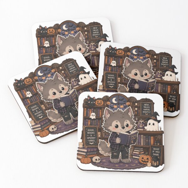 Item preview, Bookish Halloween Werewolf Spooky Bookstore Good Books Spooky Vibes designed and sold by Yellowriversss.