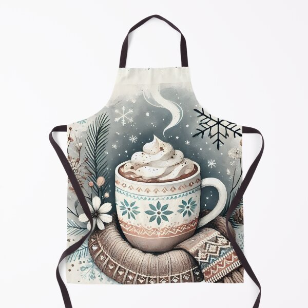 Item preview, Cozy Winter Hot Chocolate Art, Boho Christmas Illustration, Hygge Holiday Wall Decor designed and sold by NarjaShop.
