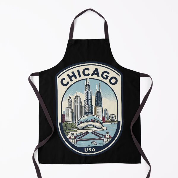 Item preview, Chicago Illinois Skyline Retro Travel Badge designed and sold by k3rstman1.