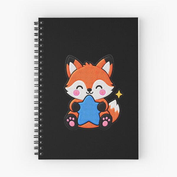 Item preview, Cute Fox Hugging Blue Star Kawaii Embroidery Patch designed and sold by ColorSplash123.