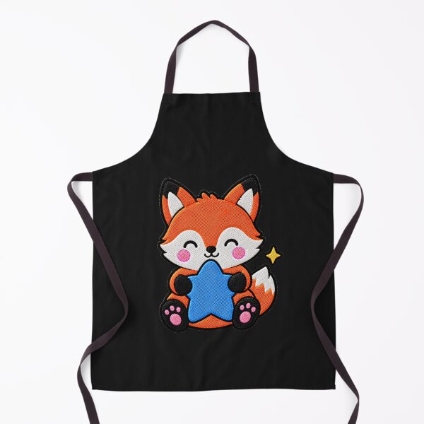 Item preview, Cute Fox Hugging Blue Star Kawaii Embroidery Patch designed and sold by ColorSplash123.