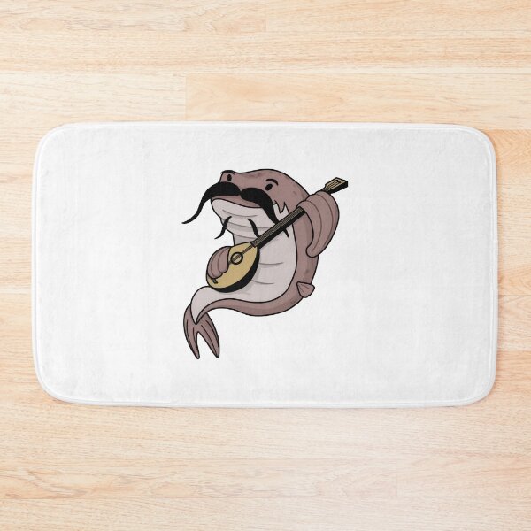Item preview, Catfish Musician with Mustache Playing Lute designed and sold by GiaoCalonas.