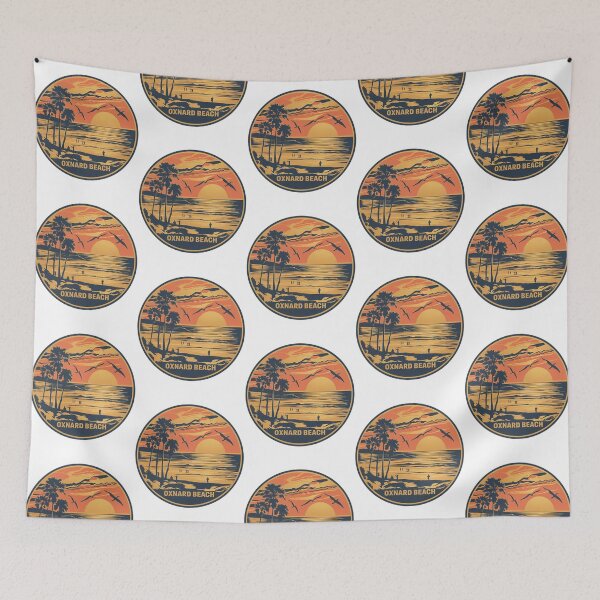 Item preview, Retro Oxnard Beach Sunset Illustration designed and sold by TeeBTees.