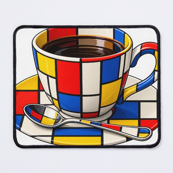 Item preview, Primary Color Grid Coffee Cup – Mondrian Inspired designed and sold by ChicClicker.