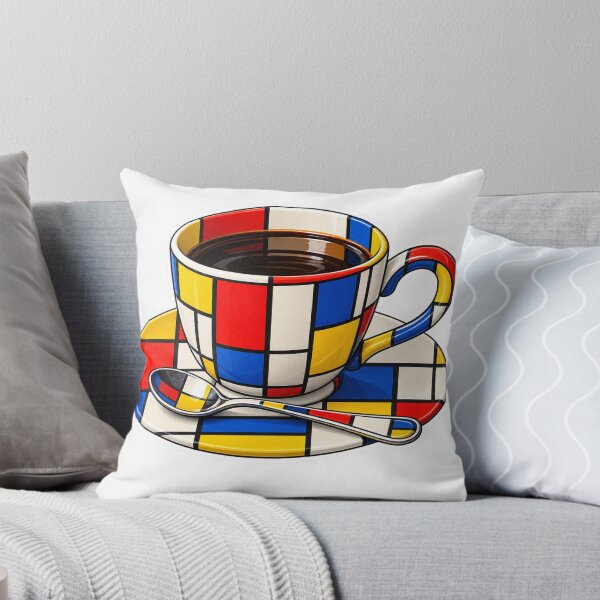 Item preview, Primary Color Grid Coffee Cup – Mondrian Inspired designed and sold by ChicClicker.