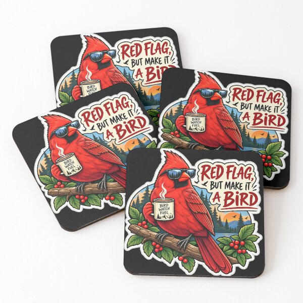 Item preview, Red Flag But Make It a Bird | Funny Cardinal Birdwatching Retro Design designed and sold by Jankes88.