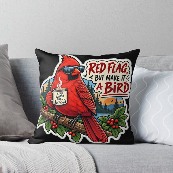 Item preview, Red Flag But Make It a Bird | Funny Cardinal Birdwatching Retro Design designed and sold by Jankes88.