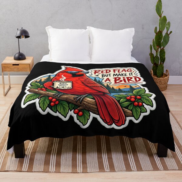 Item preview, Red Flag But Make It a Bird | Funny Cardinal Birdwatching Retro Design designed and sold by Jankes88.