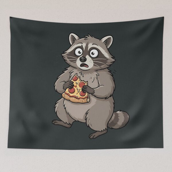 Item preview, Chaotic Raccoon Eating Pizza Trash Panda designed and sold by DripCultureLab.