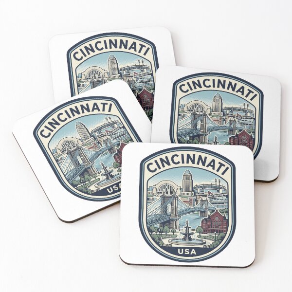 Item preview, Cincinnati Ohio Skyline Retro Travel Badge designed and sold by k3rstman1.