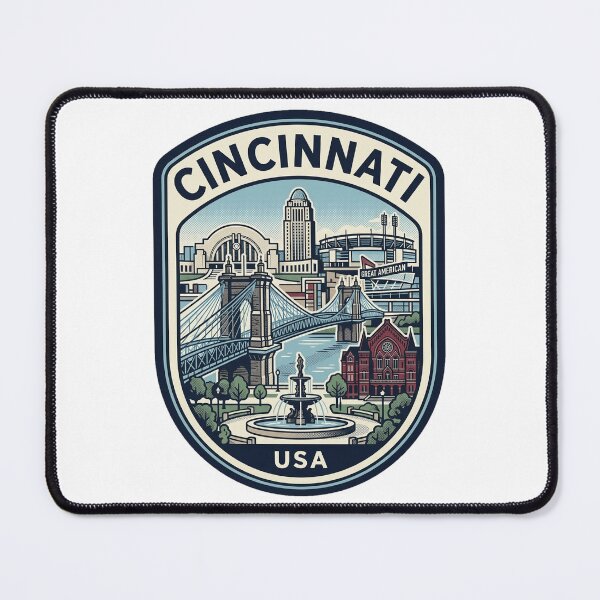 Item preview, Cincinnati Ohio Skyline Retro Travel Badge designed and sold by k3rstman1.
