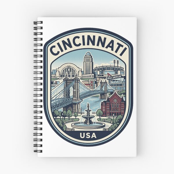 Item preview, Cincinnati Ohio Skyline Retro Travel Badge designed and sold by k3rstman1.