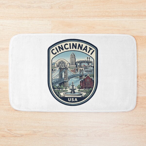 Item preview, Cincinnati Ohio Skyline Retro Travel Badge designed and sold by k3rstman1.
