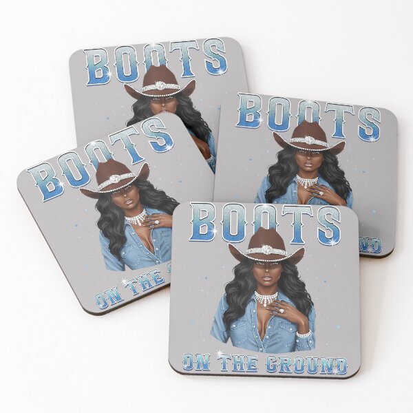 Item preview, Afro Black Melanin Queen Western Cowgirl Hat Boots On Ground designed and sold by GreggRoss.