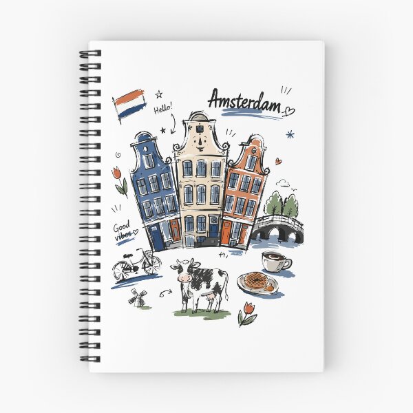 Item preview, Cute Canal Houses Amsterdam Doodle Art v2 designed and sold by RamyGallery.