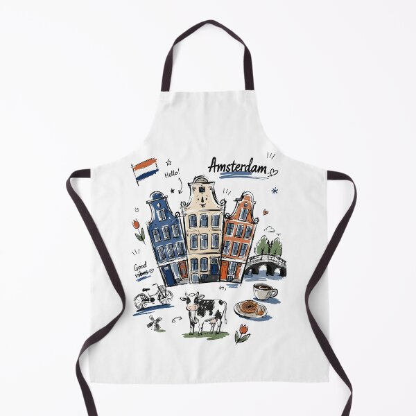 Item preview, Cute Canal Houses Amsterdam Doodle Art v2 designed and sold by RamyGallery.