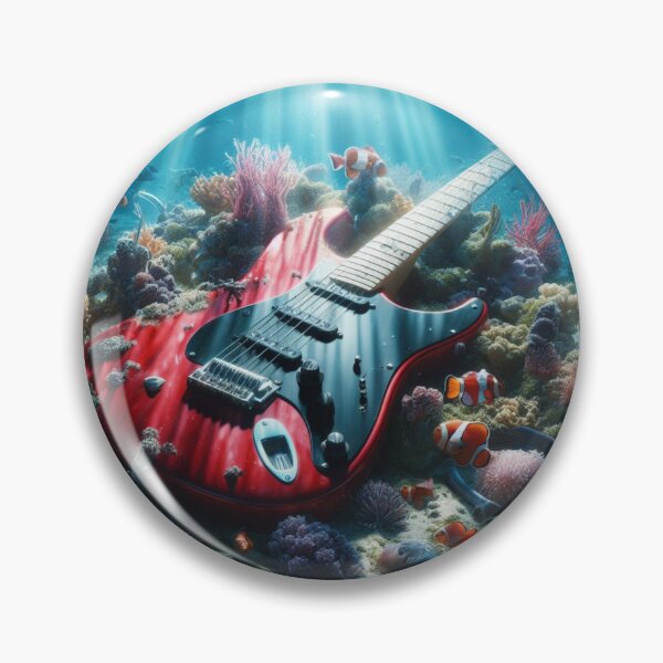Item preview, Red Electric guitar underwater designed and sold by JALNERVION SHOP.