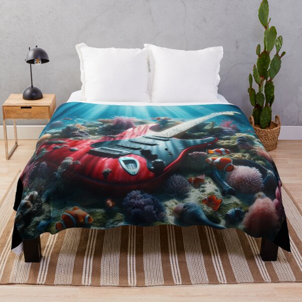 Item preview, Red Electric guitar underwater designed and sold by JALNERVION SHOP.