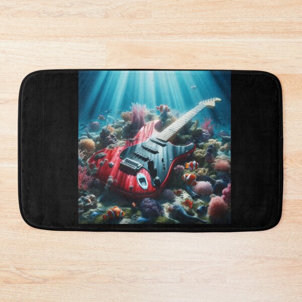 Item preview, Red Electric guitar underwater designed and sold by JALNERVION SHOP.