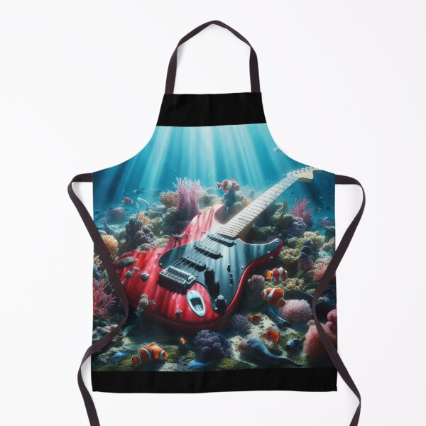 Item preview, Red Electric guitar underwater designed and sold by JALNERVION SHOP.