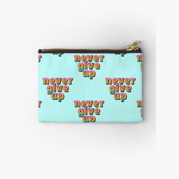 Item preview, Never Give Up quote, motivation, typography, folk art designed and sold by Mauswohn.