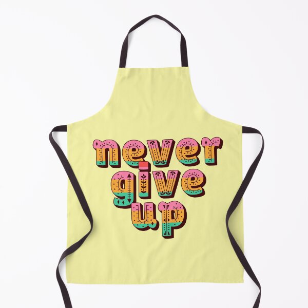 Item preview, Never Give Up quote, motivation, typography, folk art designed and sold by Mauswohn.