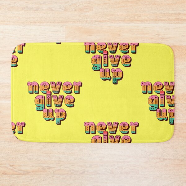 Item preview, Never Give Up quote, motivation, typography, folk art designed and sold by Mauswohn.